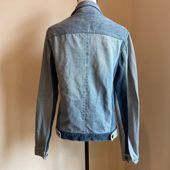 Triarchy/Atelier Denim Colorblock Two Tone Denim Jean Jacket Size M/L - Picture 3 of 11